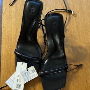 Zara size 37 black brand new sandals